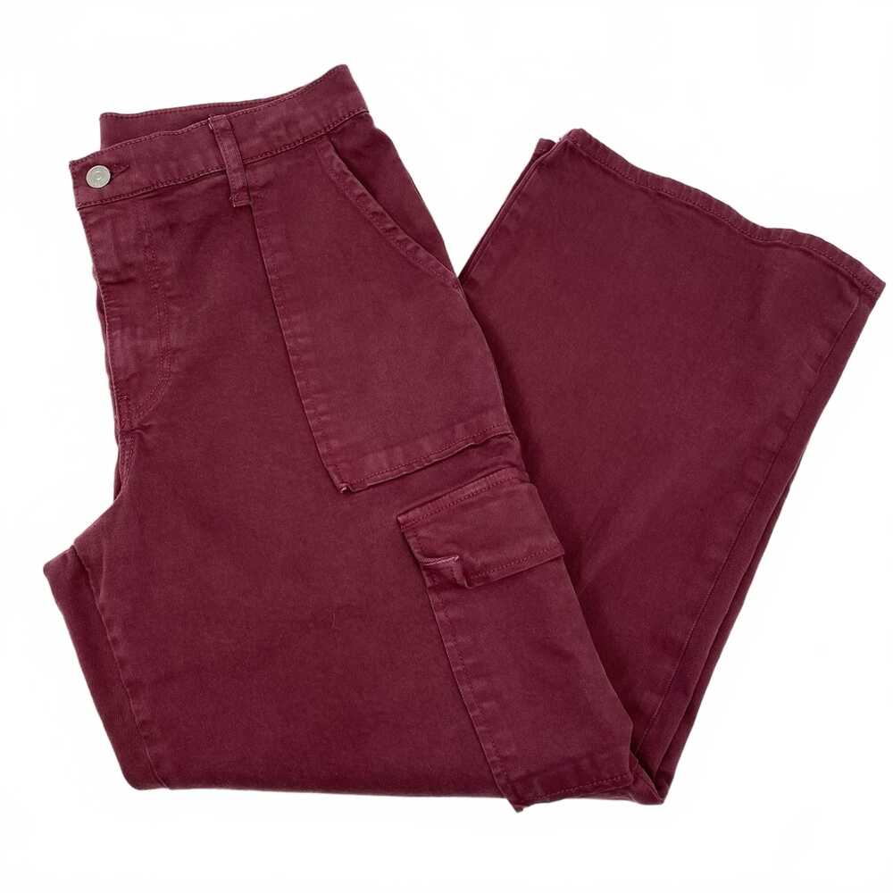 Hudson Burgundy Wide Leg Cargo Pants | Women’s Cotton Regular 31
